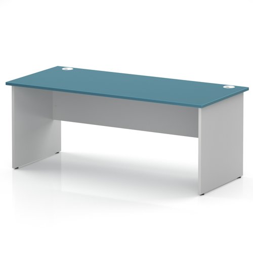 Impulse 1800 x 800mm Straight Office Desk Dark Teal Top White Panel End Leg