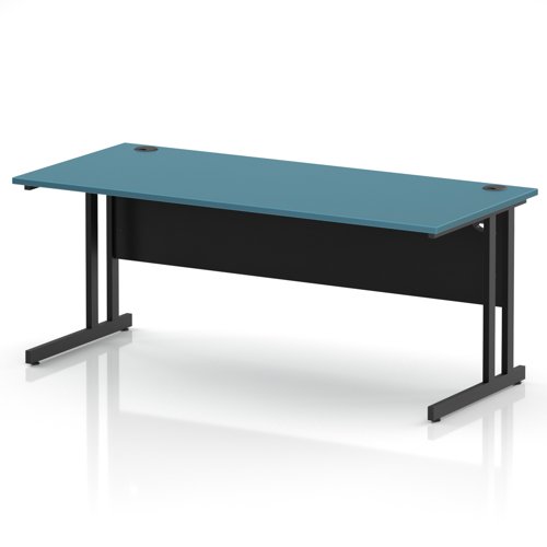 Impulse 1800 x 800mm Straight Office Desk Dark Teal Top Black Cantilever Leg