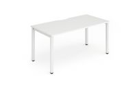 Single White Frame Bench Desk 1400 White