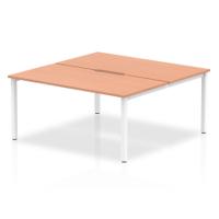 Evolve Plus 1600mm Back to Back 2 Person Desk Beech Top White Frame BE148