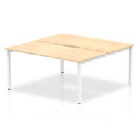 Evolve Plus 1600mm Back to Back 2 Person Desk Maple Top White Frame BE149