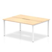 Evolve Plus 1400mm Back to Back 2 Person Desk Maple Top White Frame BE154
