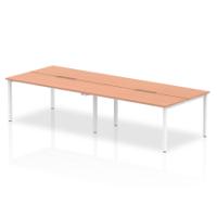 Evolve Plus 1400mm Back to Back 4 Person Desk Beech Top White Frame BE233