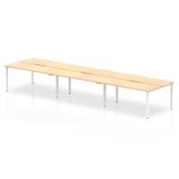 Evolve Plus 1400mm Back to Back 6 Person Desk Maple Top White Frame BE274