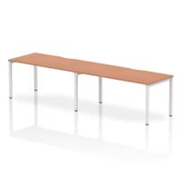 Dynamic Evolve Plus 1600mm Single Row 2 Person Desk Beech Top White Frame BE348