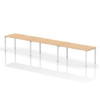 Dynamic Evolve Plus 1600mm Single Row 3 Person Desk Maple Top White Frame BE389