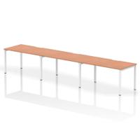 Dynamic Evolve Plus 1400mm Single Row 3 Person Desk Beech Top White Frame BE393