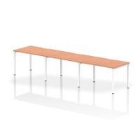 Dynamic Evolve Plus 1200mm Single Row 3 Person Desk Beech Top White Frame BE398