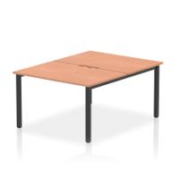 Evolve Plus 1200mm B2B 2 Person Office Bench Desk Beech Top Black Frame