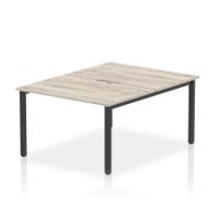 Evolve Plus 1200mm B2B 2 Person Office Bench Desk Grey Oak Top Black Frame