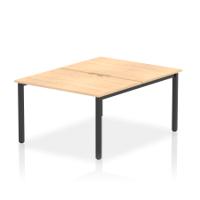 Evolve Plus 1200mm B2B 2 Person Office Bench Desk Maple Top Black Frame