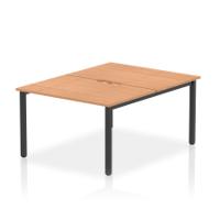 Evolve Plus 1200mm B2B 2 Person Office Bench Desk Oak Top Black Frame