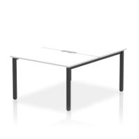 Evolve Plus 1200mm B2B 2 Person Office Bench Desk White Top Black Frame