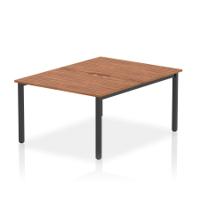 Evolve Plus 1200mm B2B 2 Person Office Bench Desk Walnut Top Black Frame