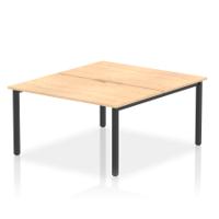 Evolve Plus 1400mm B2B 2 Person Office Bench Desk Maple Top Black Frame