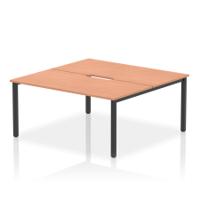 Evolve Plus 1600mm B2B 2 Person Office Bench Desk Beech Top Black Frame