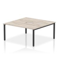 Evolve Plus 1600mm B2B 2 Person Office Bench Desk Grey Oak Top Black Frame