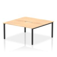 Evolve Plus 1600mm B2B 2 Person Office Bench Desk Maple Top Black Frame