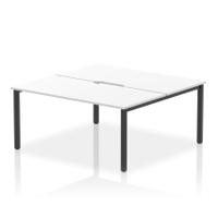 Evolve Plus 1600mm B2B 2 Person Office Bench Desk White Top Black Frame