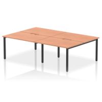 Evolve Plus 1200mm B2B 4 Person Office Bench Desk Beech Top Black Frame