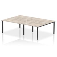 Evolve Plus 1200mm B2B 4 Person Office Bench Desk Grey Oak Top Black Frame