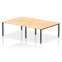 Evolve Plus 1200mm B2B 4 Person Office Bench Desk Maple Top Black Frame