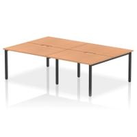 Evolve Plus 1200mm B2B 4 Person Office Bench Desk Oak Top Black Frame