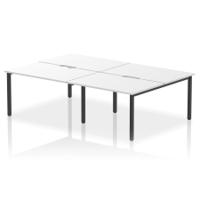 Evolve Plus 1200mm B2B 4 Person Office Bench Desk White Top Black Frame