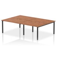 Evolve Plus 1200mm B2B 4 Person Office Bench Desk Walnut Top Black Frame