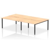 Evolve Plus 1400mm B2B 4 Person Office Bench Desk Maple Top Black Frame