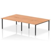 Evolve Plus 1400mm B2B 4 Person Office Bench Desk Oak Top Black Frame
