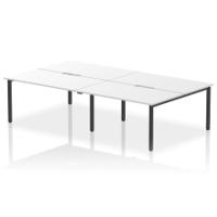 Evolve Plus 1400mm B2B 4 Person Office Bench Desk White Top Black Frame