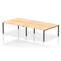 Evolve Plus 1600mm B2B 4 Person Office Bench Desk Maple Top Black Frame