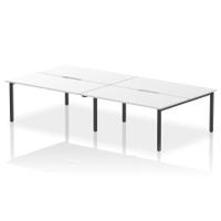 Evolve Plus 1600mm B2B 4 Person Office Bench Desk White Top Black Frame