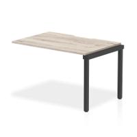 Evolve Plus 1200mm Single Row Office Bench Desk Ext Kit Grey Oak Top Black Frame