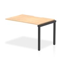 Evolve Plus 1200mm Single Row Office Bench Desk Ext Kit Maple Top Black Frame