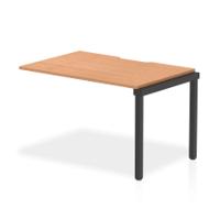 Evolve Plus 1200mm Single Row Office Bench Desk Ext Kit Oak Top Black Frame