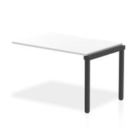 Evolve Plus 1200mm Single Row Office Bench Desk Ext Kit White Top Black Frame