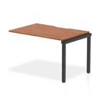 Evolve Plus 1200mm Single Row Office Bench Desk Ext Kit Walnut Top Black Frame