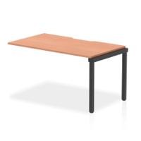 Evolve Plus 1400mm Single Row Office Bench Desk Ext Kit Beech Top Black Frame