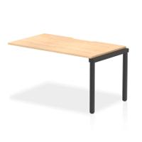 Evolve Plus 1400mm Single Row Office Bench Desk Ext Kit Maple Top Black Frame