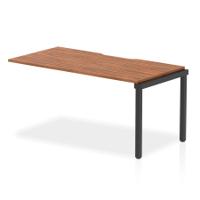 Evolve Plus 1600mm Single Row Office Bench Desk Ext Kit Walnut Top Black Frame
