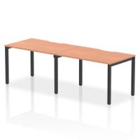 Evolve Plus 1200mm Single Row 2 Person Office Bench Desk Beech Top Black Frame