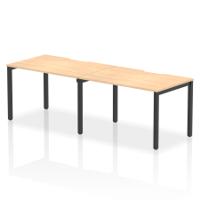 Evolve Plus 1200mm Single Row 2 Person Office Bench Desk Maple Top Black Frame