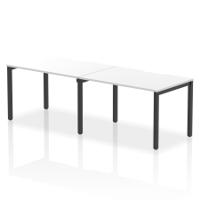 Evolve Plus 1200mm Single Row 2 Person Office Bench Desk White Top Black Frame
