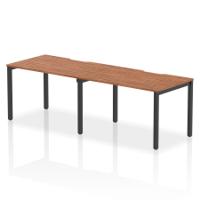Evolve Plus 1200mm Single Row 2 Person Office Bench Desk Walnut Top Black Frame