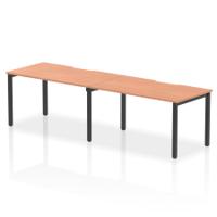 Evolve Plus 1400mm Single Row 2 Person Office Bench Desk Beech Top Black Frame
