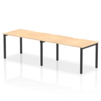 Evolve Plus 1400mm Single Row 2 Person Office Bench Desk Maple Top Black Frame
