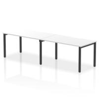 Evolve Plus 1400mm Single Row 2 Person Office Bench Desk White Top Black Frame
