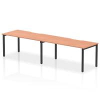 Evolve Plus 1600mm Single Row 2 Person Office Bench Desk Beech Top Black Frame